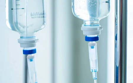 Две капельница стоят в палате