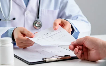 Врач держит историю болезни пациента