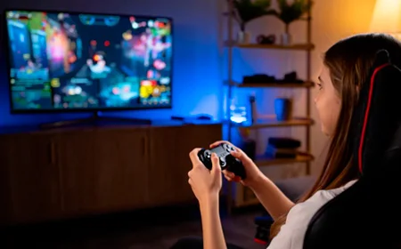 Девушка играет